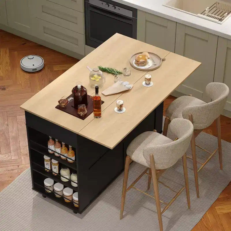 47.2 Dessertes de cuisine roulantes avec abattant et station de charge, armoires de rangement et porte-épices sur roulettes