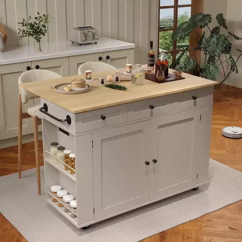 47.2 Dessertes de cuisine roulantes avec abattant et station de charge, armoires de rangement et porte-épices sur roulettes