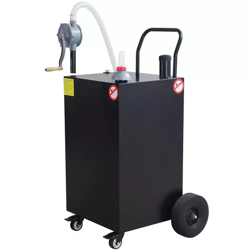 Chariot-citerne portable de 30 gallons, chariot de réservoir de carburant avec pompe et tuyau de 8 pieds, pneus increvables, pour diesel et kérosène