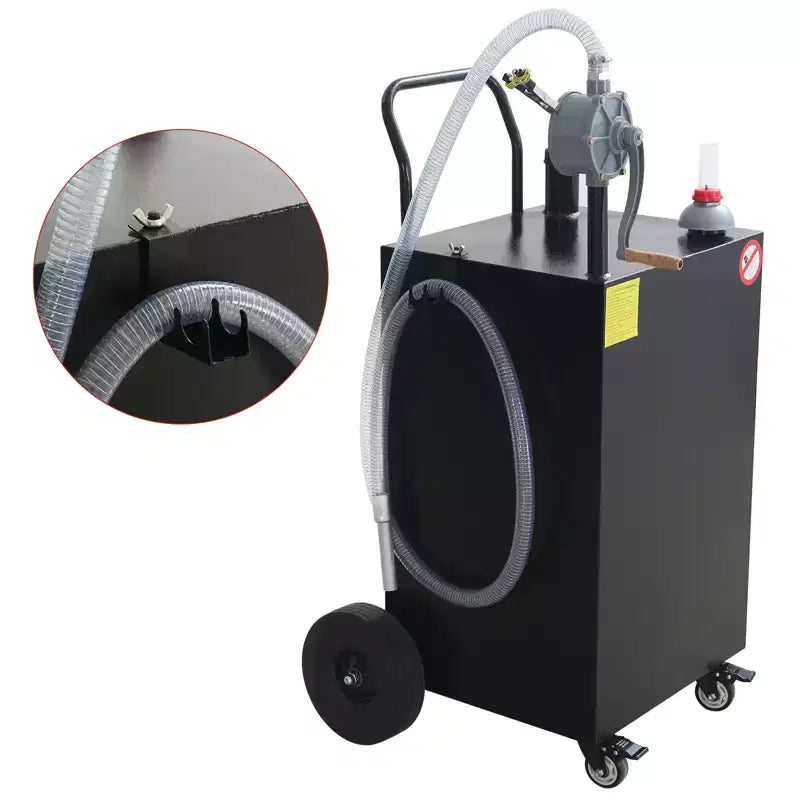 Chariot-citerne portable de 30 gallons, chariot de réservoir de carburant avec pompe et tuyau de 8 pieds, pneus increvables, pour diesel et kérosène