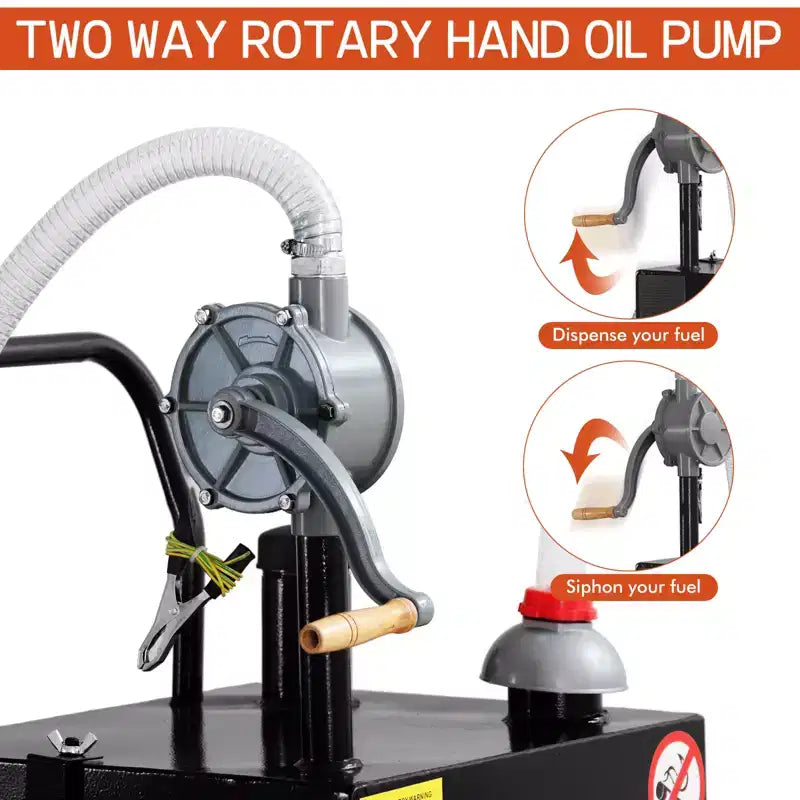 Chariot-citerne portable de 30 gallons, chariot de réservoir de carburant avec pompe et tuyau de 8 pieds, pneus increvables, pour diesel et kérosène