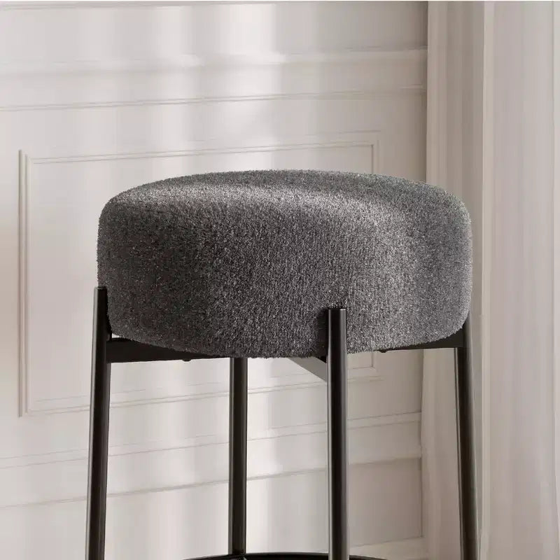 Tabourets de bar hauteur comptoir, lot de 2, tabourets de bar rembourrés en laine de 61 cm avec repose-pieds, tabourets modernes sans dossier pour îlot de cuisine, bar à domicile