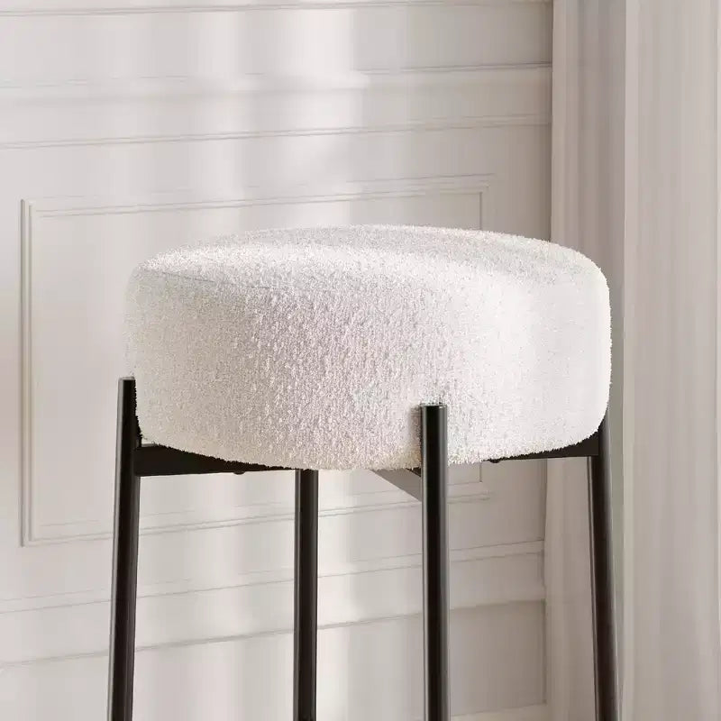 Tabourets de bar hauteur comptoir, lot de 2, tabourets de bar rembourrés en laine de 61 cm avec repose-pieds, tabourets modernes sans dossier pour îlot de cuisine, bar à domicile