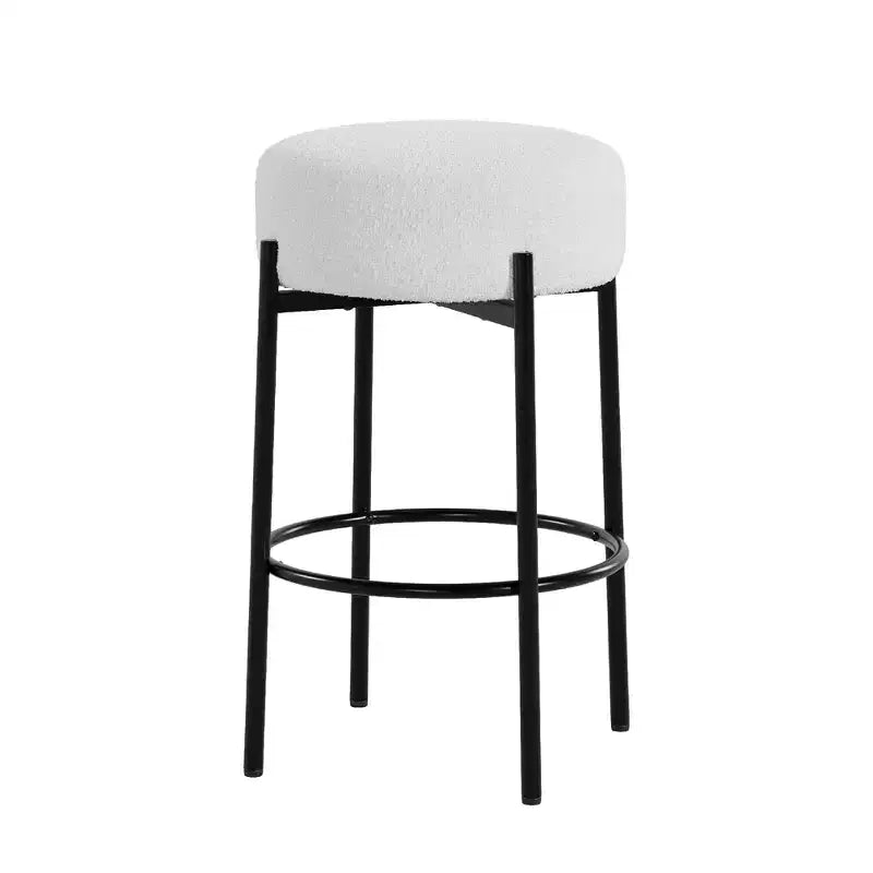 Tabourets de bar hauteur comptoir, lot de 2, tabourets de bar rembourrés en laine de 61 cm avec repose-pieds, tabourets modernes sans dossier pour îlot de cuisine, bar à domicile