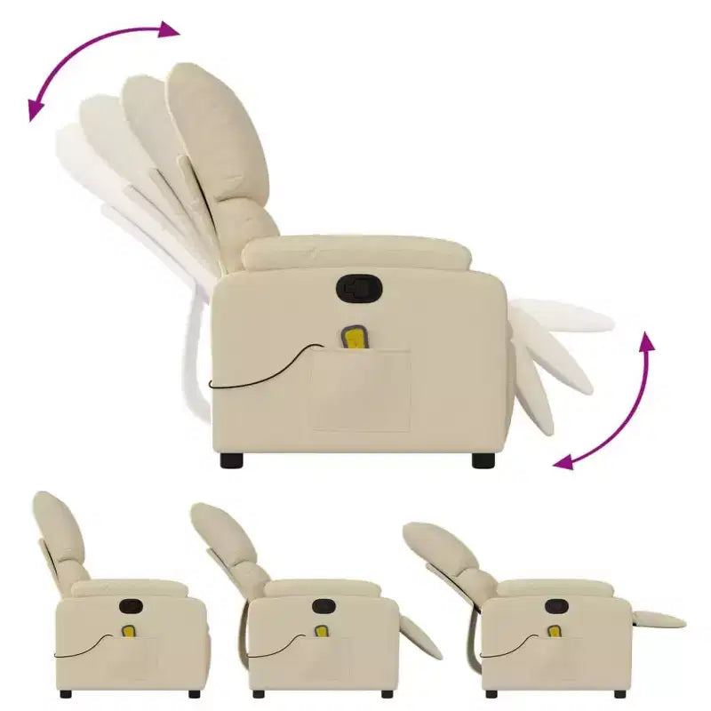 vidaXL Fauteuil de massage inclinable Polyester, Métal, Contreplaqué Simple