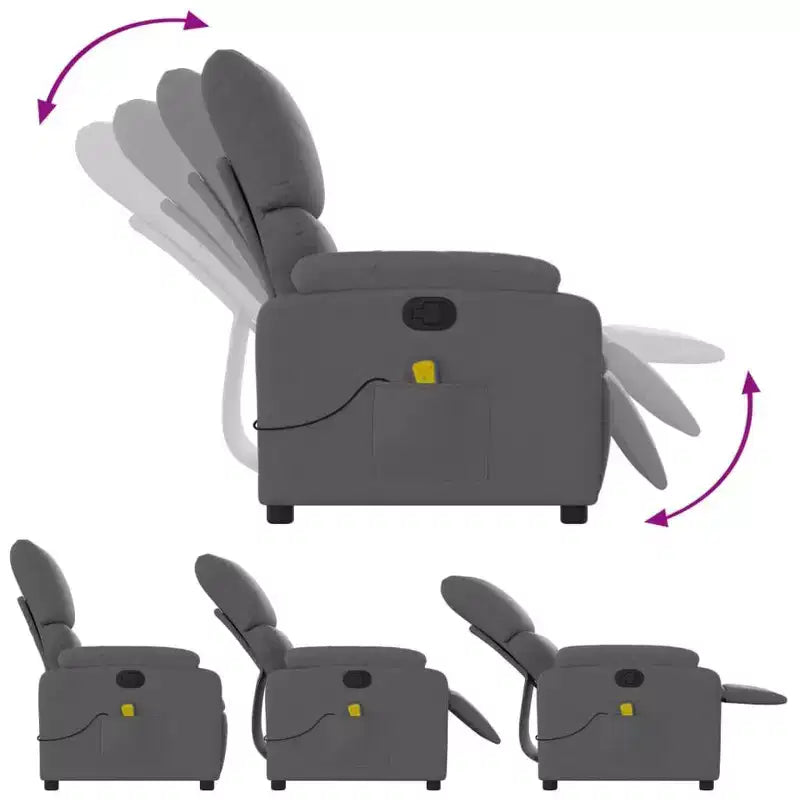 vidaXL Fauteuil de massage inclinable Polyester, Métal, Contreplaqué Simple