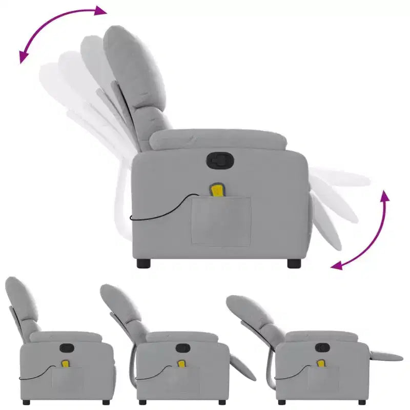 vidaXL Fauteuil de massage inclinable Polyester, Métal, Contreplaqué Simple