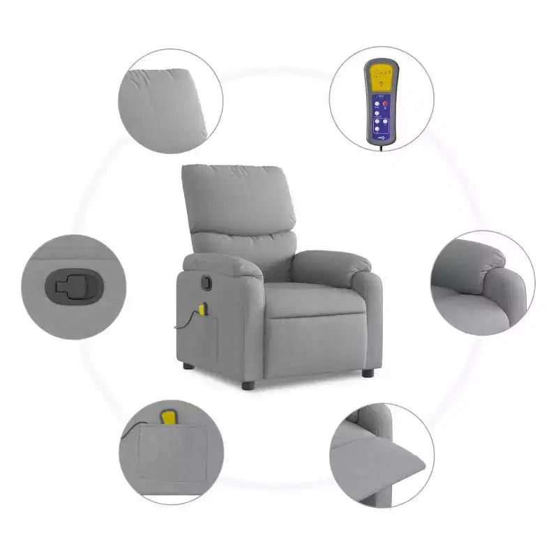 vidaXL Fauteuil de massage inclinable Polyester, Métal, Contreplaqué Simple
