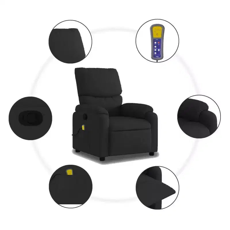 vidaXL Fauteuil de massage inclinable Polyester, Métal, Contreplaqué Simple