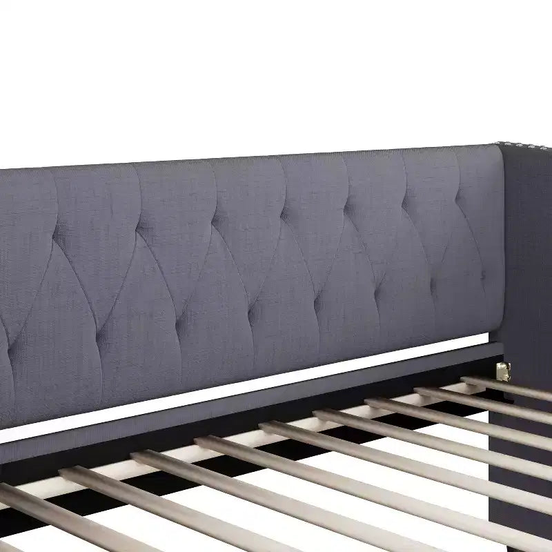 Lit de repos double XL en bois rembourré Christopher Knight Home Drake avec deux tiroirs