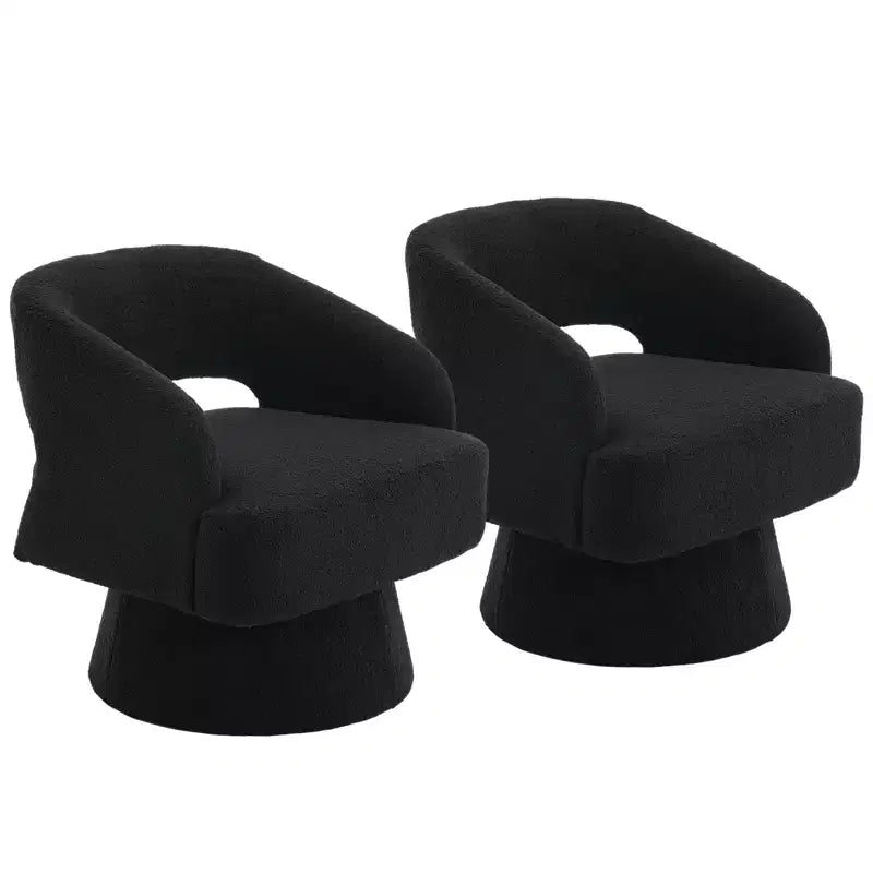 Fauteuil pivotant à 360° en velours, fauteuil d'appoint moderne avec dossier rayé, coussin moelleux pour salon, chambre à coucher