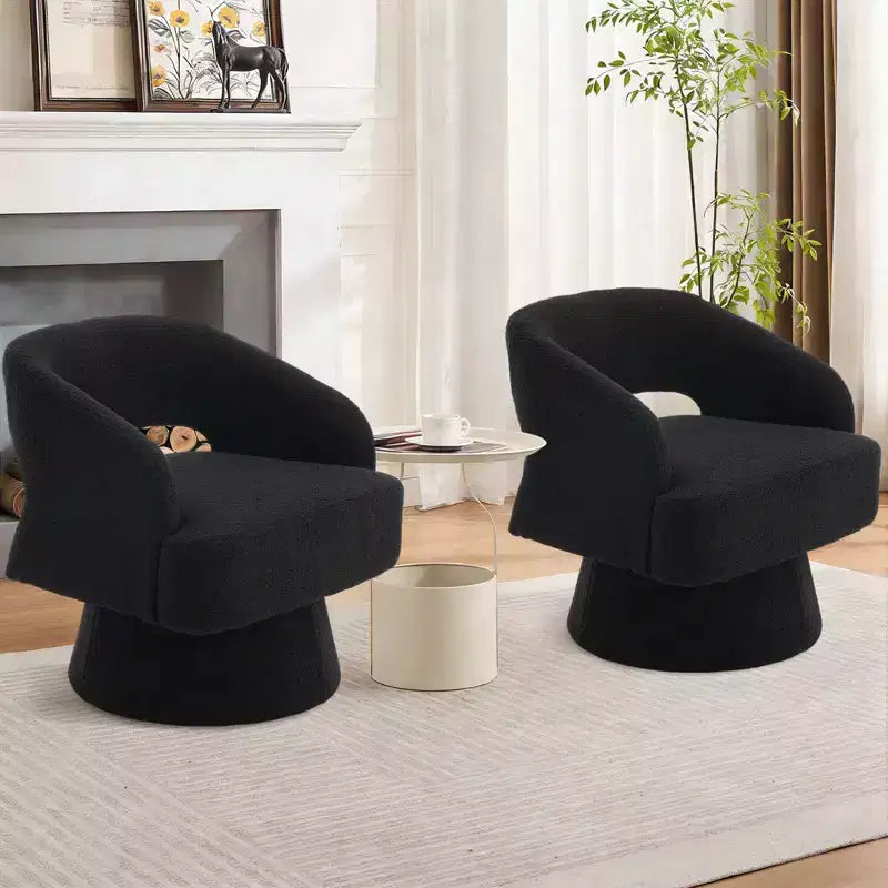 Fauteuil pivotant à 360° en velours, fauteuil d'appoint moderne avec dossier rayé, coussin moelleux pour salon, chambre à coucher