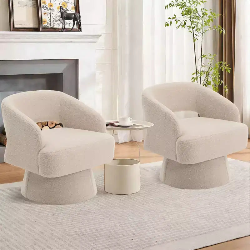 Fauteuil pivotant à 360° en velours, fauteuil d'appoint moderne avec dossier rayé, coussin moelleux pour salon, chambre à coucher
