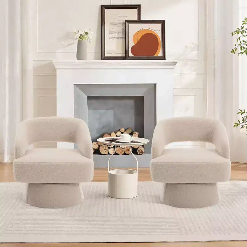 Fauteuil pivotant à 360° en velours, fauteuil d'appoint moderne avec dossier rayé, coussin moelleux pour salon, chambre à coucher