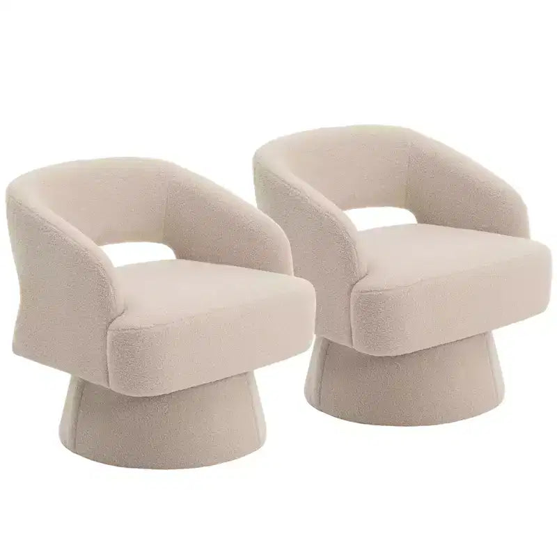 Fauteuil pivotant à 360° en velours, fauteuil d'appoint moderne avec dossier rayé, coussin moelleux pour salon, chambre à coucher