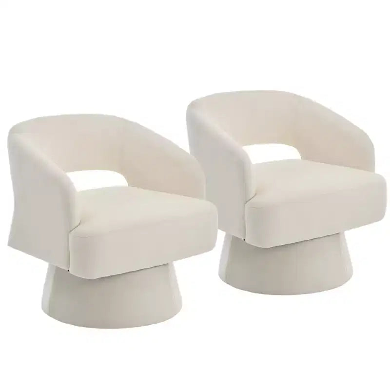 Fauteuil pivotant à 360° en velours, fauteuil d'appoint moderne avec dossier rayé, coussin moelleux pour salon, chambre à coucher