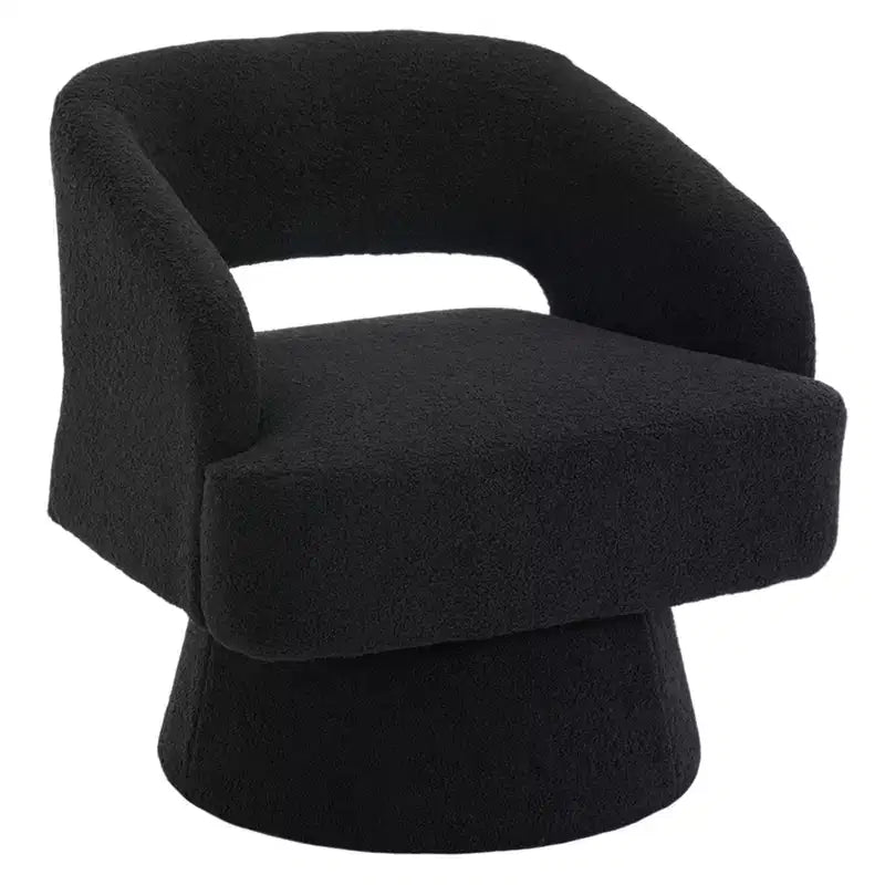 Fauteuil pivotant à 360° en velours, fauteuil d'appoint moderne avec dossier rayé, coussin moelleux pour salon, chambre à coucher