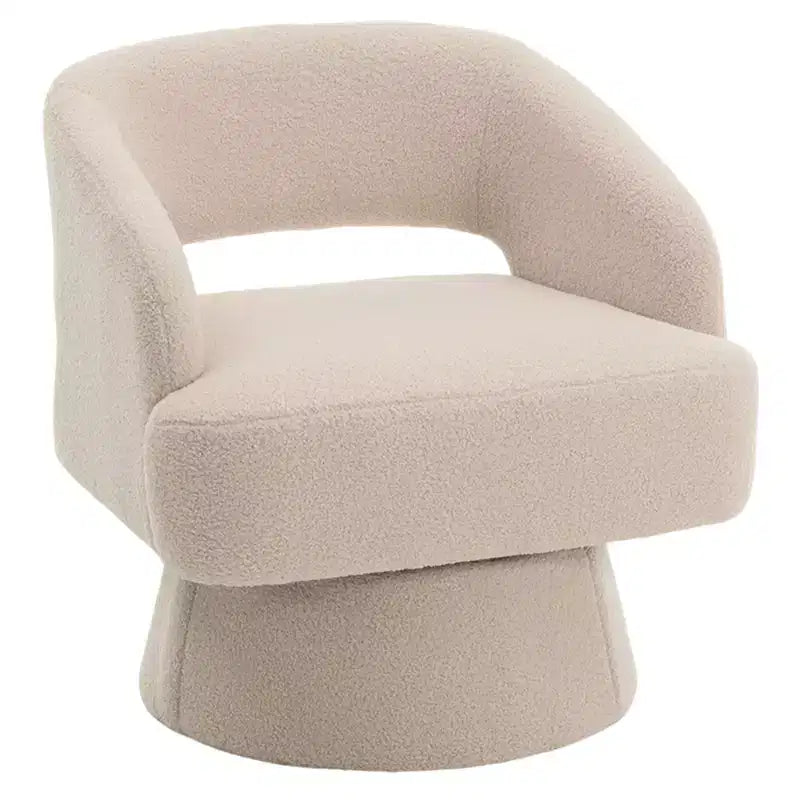 Fauteuil pivotant à 360° en velours, fauteuil d'appoint moderne avec dossier rayé, coussin moelleux pour salon, chambre à coucher