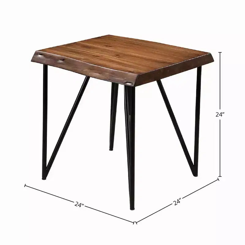 Table d'appoint à bord vivant, noyer clair