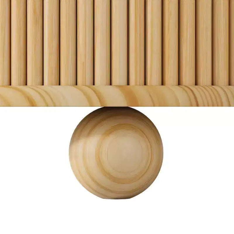 Table basse ronde Whisen 31,8 po avec rangement à porte coulissante dissimulée et base cannelée pour salon