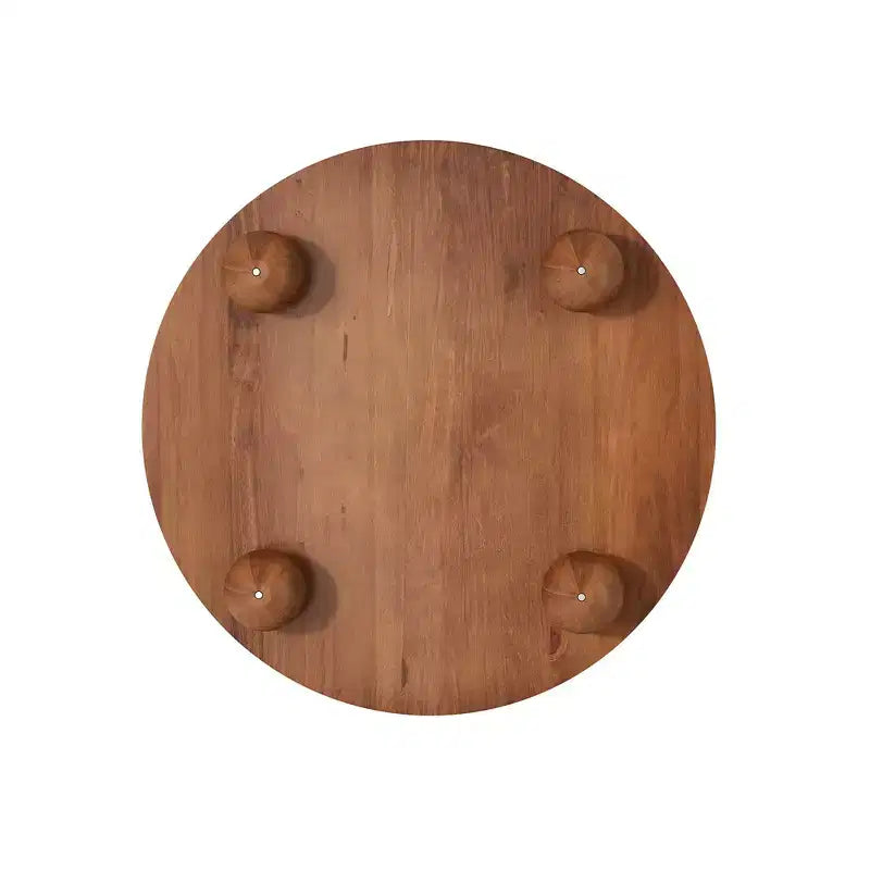 Table basse ronde Whisen 31,8 po avec rangement à porte coulissante dissimulée et base cannelée pour salon