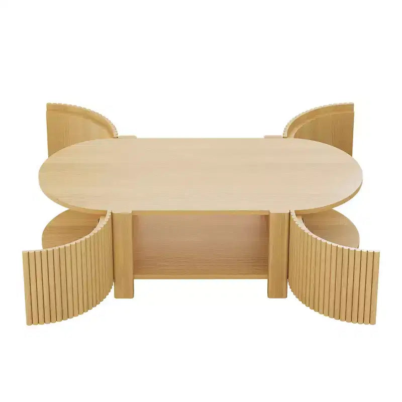 Table d'appoint ou de chevet pivotante Whisen 360 en loupe avec 2 tiroirs cachés, Table d'appoint pivotante moderne