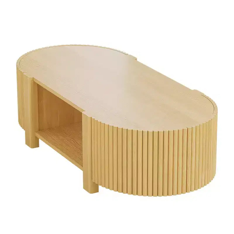 Table d'appoint ou de chevet pivotante Whisen 360 en loupe avec 2 tiroirs cachés, Table d'appoint pivotante moderne