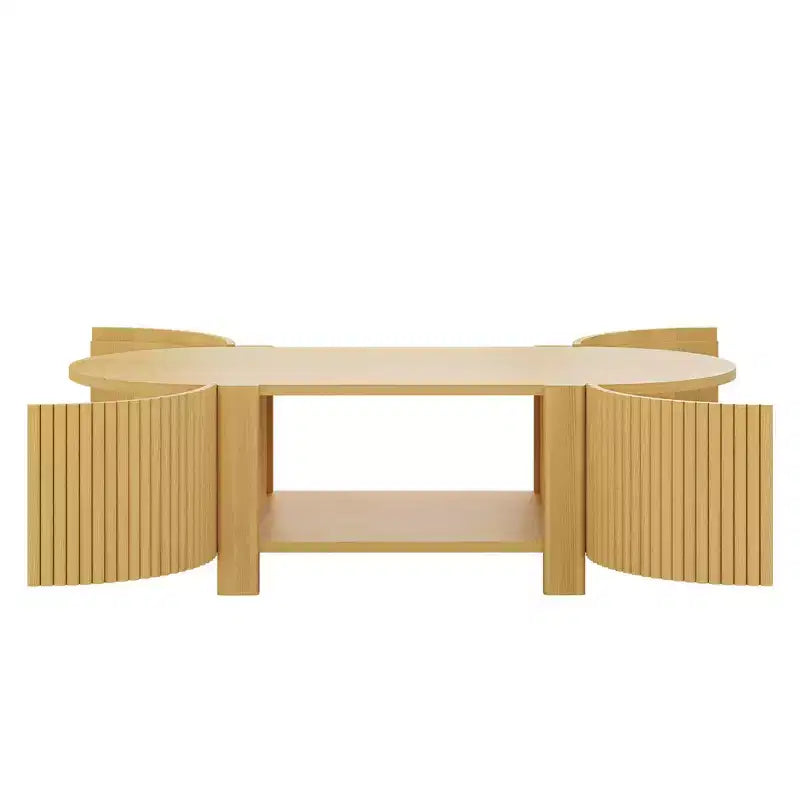 Table d'appoint ou de chevet pivotante Whisen 360 en loupe avec 2 tiroirs cachés, Table d'appoint pivotante moderne
