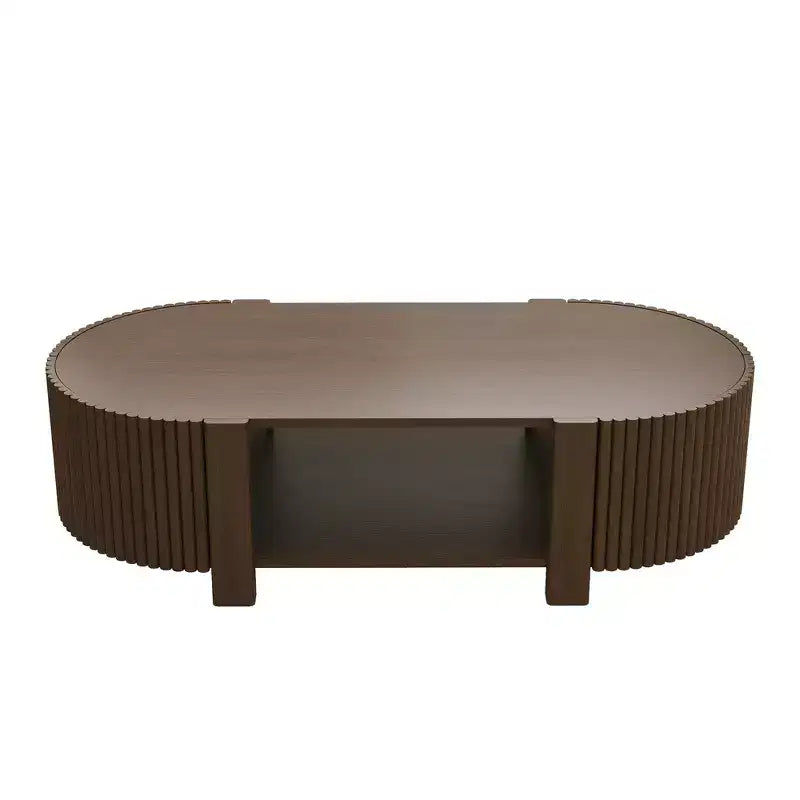 Table d'appoint ou de chevet pivotante Whisen 360 en loupe avec 2 tiroirs cachés, Table d'appoint pivotante moderne