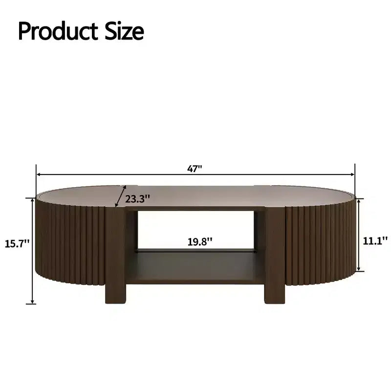 Table d'appoint ou de chevet pivotante Whisen 360 en loupe avec 2 tiroirs cachés, Table d'appoint pivotante moderne