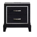Passion Furniture Livingston Black 2-Drawer 23 in. W Nightstand