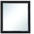 Passion Furniture Livingston 36 in. W x 40 in. H Rectangle Wood Frame Black Dresser Mirror