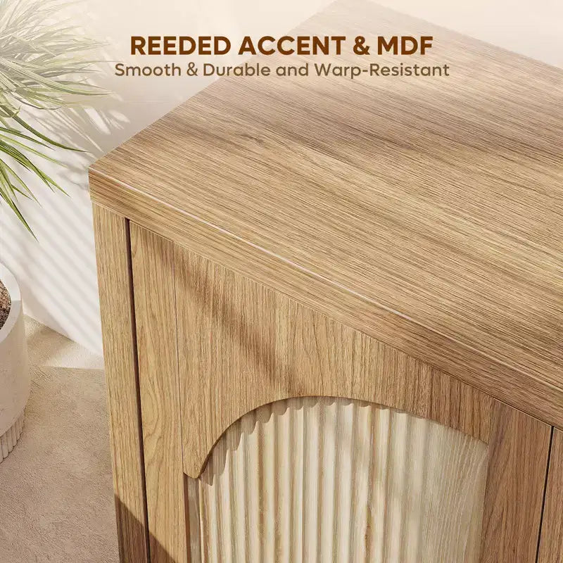 Meuble TV Bestier 70 pour téléviseurs jusqu'à 75 pouces, meuble TV d'appoint de style Mid-Century avec rangement pour salon et chambre