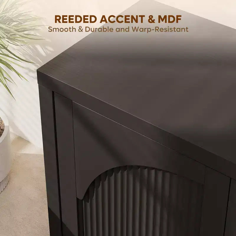 Meuble TV Bestier 70 pour téléviseurs jusqu'à 75 pouces, meuble TV d'appoint de style Mid-Century avec rangement pour salon et chambre