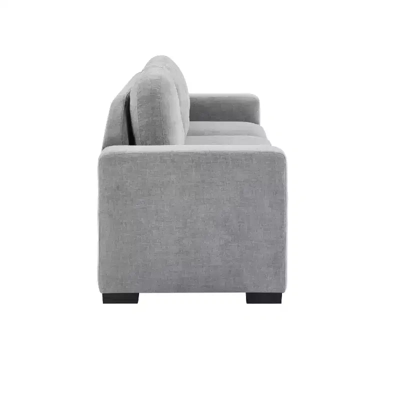Christopher Knight Home Noor Canapé moderne 3 places 84,7 en bois avec revêtement en chenille et dossier incurvé