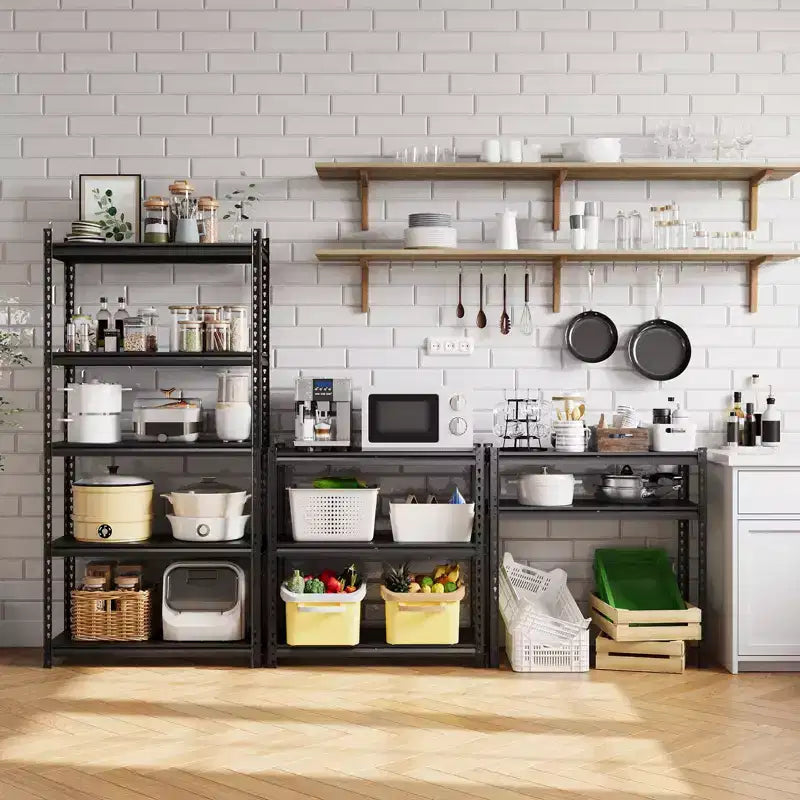 Étagère de garage robuste en acier à 5 niveaux - Étagère de rangement métallique réglable pour cellier, cuisine et sous-sol - Capacité totale de 1750 kg