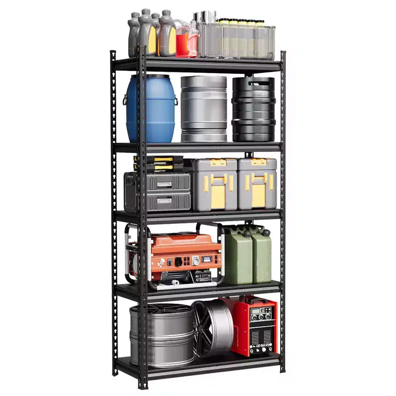 Étagère de garage robuste en acier à 5 niveaux - Étagère de rangement métallique réglable pour cellier, cuisine et sous-sol - Capacité totale de 1750 kg