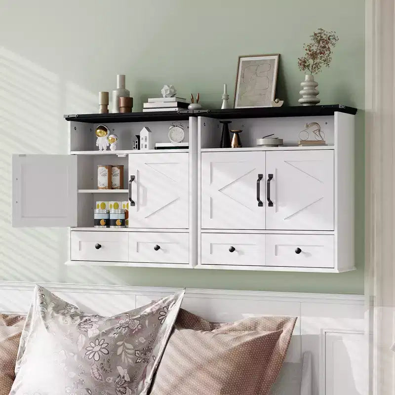 Armoire murale de salle de bain avec portes coulissantes, armoire à pharmacie au-dessus des toilettes, étagère réglable, tiroir de rangement pour salle de bain, cuisine, buanderie, entrée