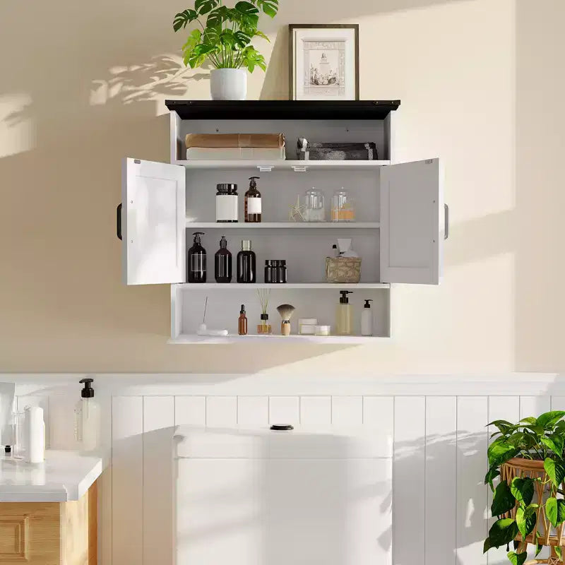 Armoire murale de salle de bain avec portes coulissantes, armoire à pharmacie au-dessus des toilettes, étagère réglable, tiroir de rangement pour salle de bain, cuisine, buanderie, entrée
