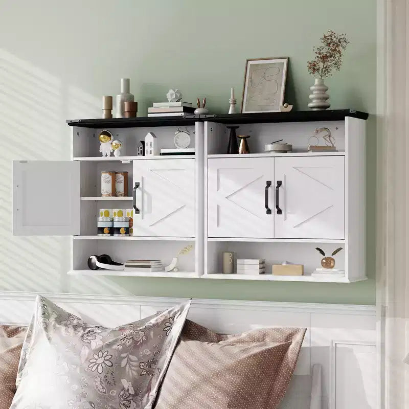 Armoire murale de salle de bain avec portes coulissantes, armoire à pharmacie au-dessus des toilettes, étagère réglable, tiroir de rangement pour salle de bain, cuisine, buanderie, entrée