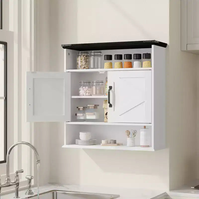 Armoire murale de salle de bain avec portes coulissantes, armoire à pharmacie au-dessus des toilettes, étagère réglable, tiroir de rangement pour salle de bain, cuisine, buanderie, entrée