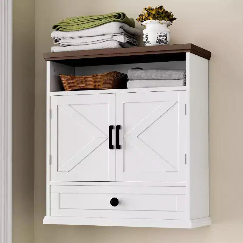 Armoire murale de salle de bain avec portes coulissantes, armoire à pharmacie au-dessus des toilettes, étagère réglable, tiroir de rangement pour salle de bain, cuisine, buanderie, entrée