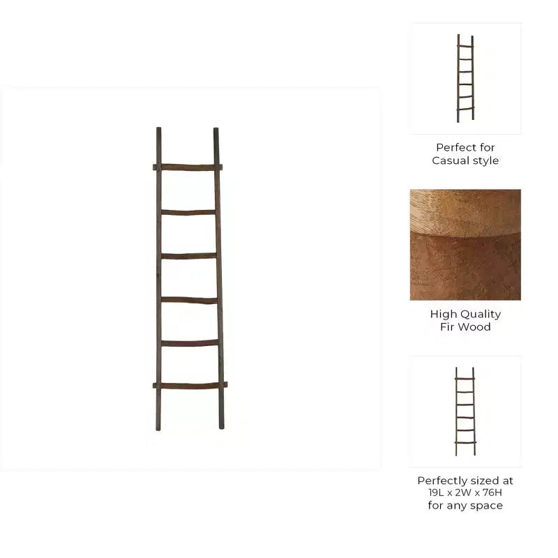 Échelle verticale décorative avec porte-serviettes pour couvertures - Meuble de rangement fin avec crochets pour chambre ou salon