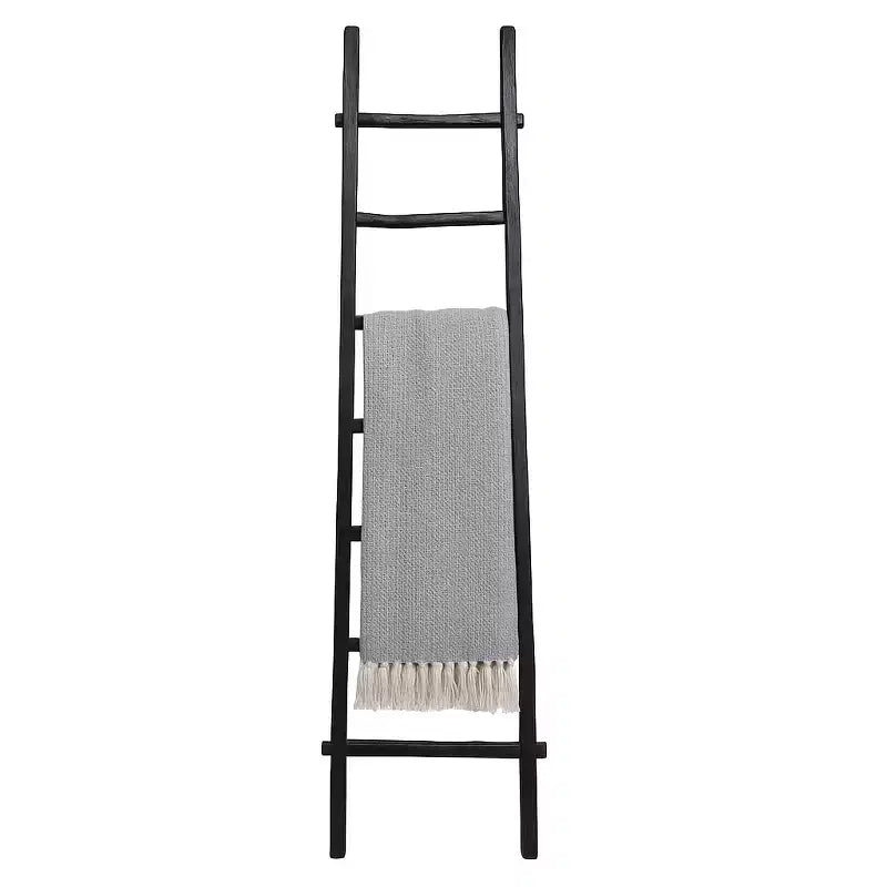 Échelle verticale décorative avec porte-serviettes pour couvertures - Meuble de rangement fin avec crochets pour chambre ou salon