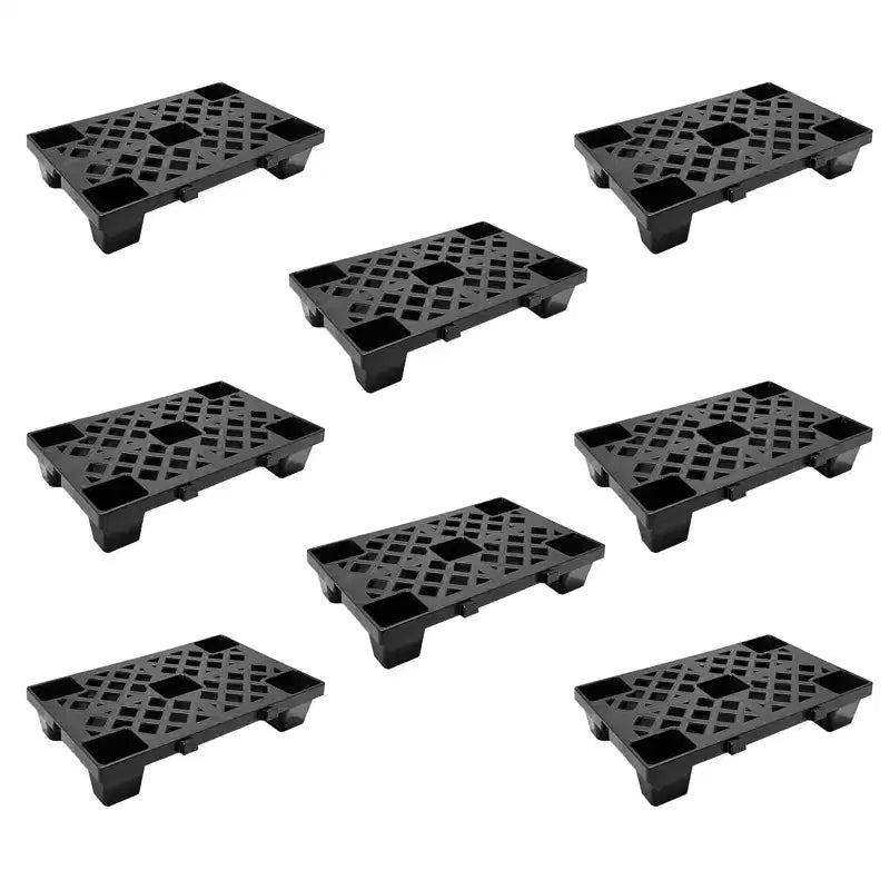 Palettes en plastique emboîtables et empilables 50x30x10 cm légères, ventilées et imbriquées pour stockage dans garage, entrepôt, sous-sol