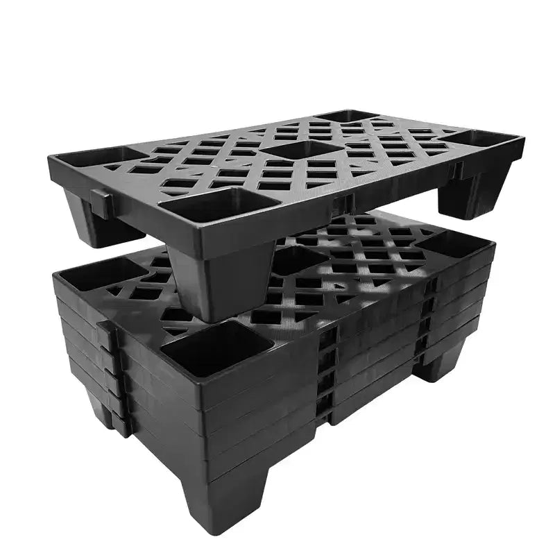 Nestable Stackable Plastic Pallets 19.7x11.8x3.9 Inches Lightweight Interlinked Ventilated Floor Pallets for Garage Warehouse Basement Storage