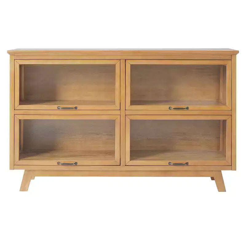 Meuble de rangement en bois Christopher Knight Home Emerson Mid-Century Modern avec 4 portes vitrées