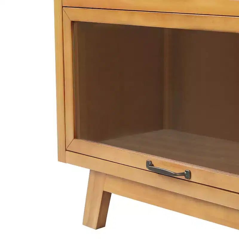 Meuble de rangement en bois Christopher Knight Home Emerson Mid-Century Modern avec 4 portes vitrées