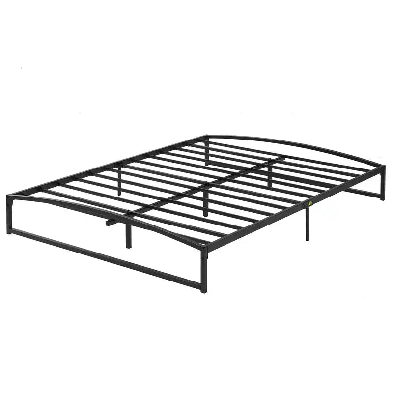 Cadre de lit bas – Plateforme métallique Queen Size, lattes en acier de 15 cm, silencieux, montage facile, mobilier de chambre moderne, pas besoin de sommier tapissier