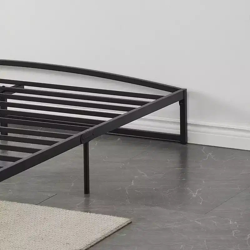 Cadre de lit bas – Plateforme métallique Queen Size, lattes en acier de 15 cm, silencieux, montage facile, mobilier de chambre moderne, pas besoin de sommier tapissier